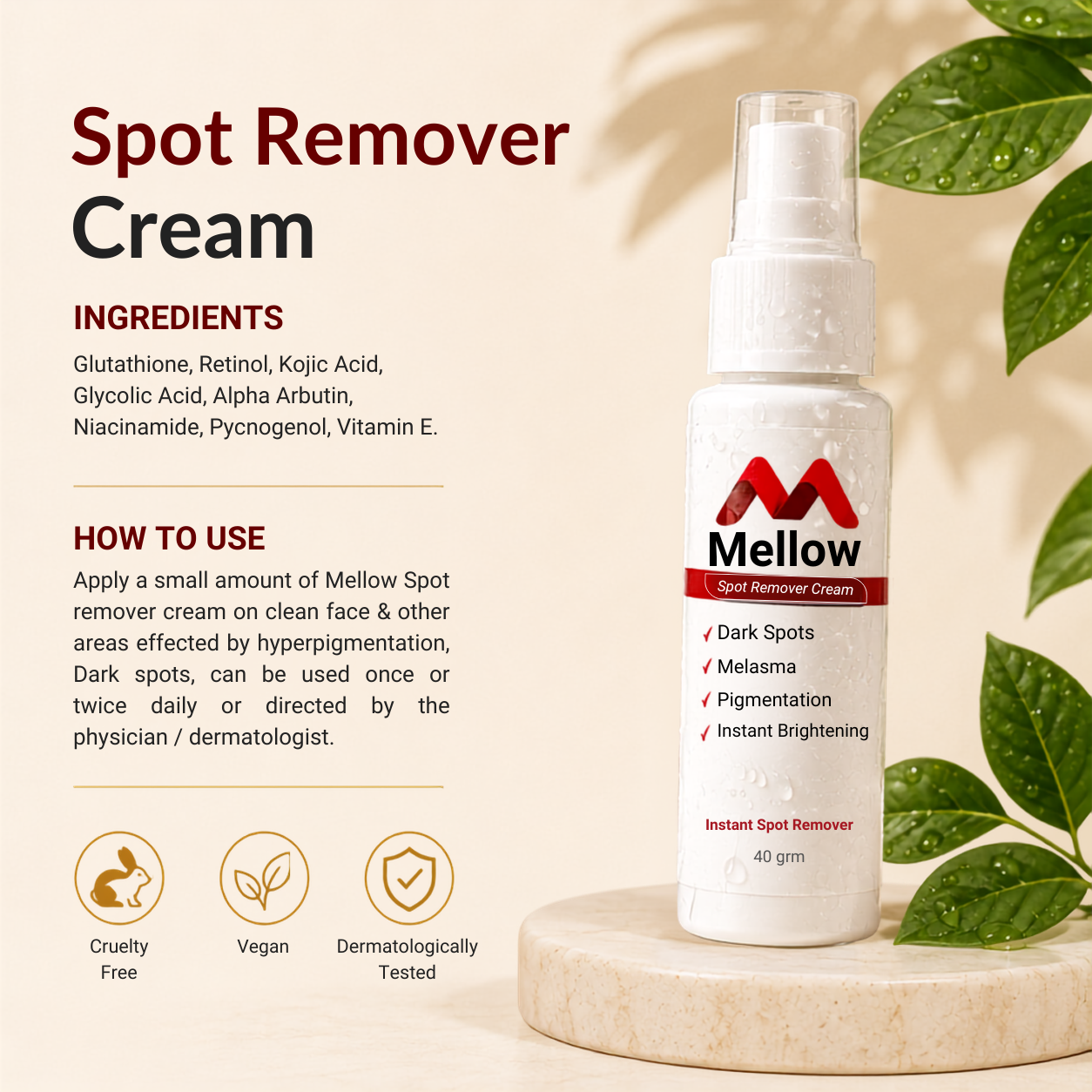 Mellow Best Quality Dark Spots Remover Cream